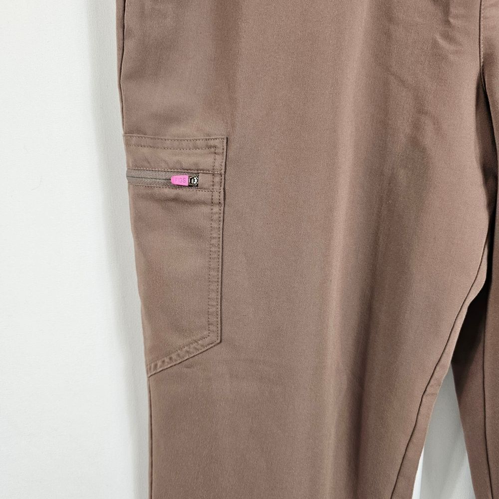 Figs Brown Joggers with Pink Drawstring - Picture 4 of 9